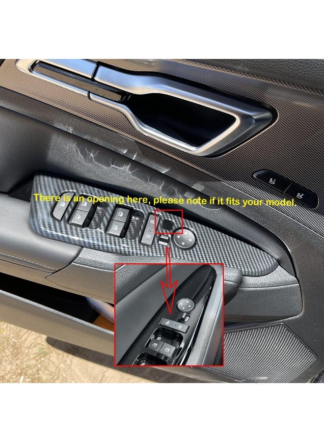 KISSUN for 2023-2025 Kia Sportage Hybrid Carbon Fiber Style Interior Side Windows Lift Door Panel Frame Cover Trim LHD 6-pc - Image 4